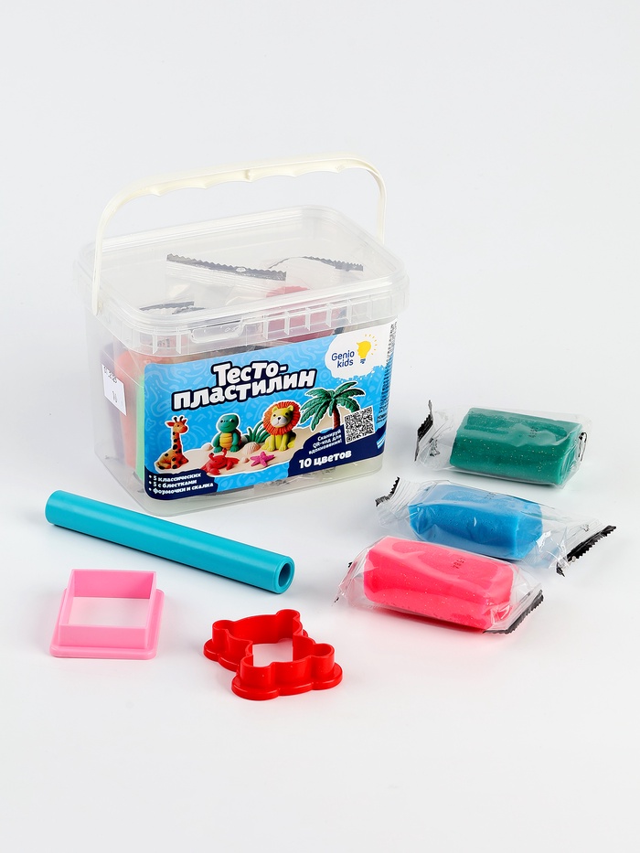 Тесто-пластилин, 10 цветов - Фото 1