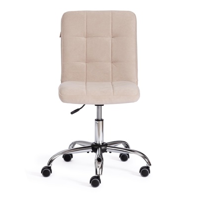 Кресло офисное для оператора FIESTA, без подлокотников, на колёсиках, флок, цвет бежевый