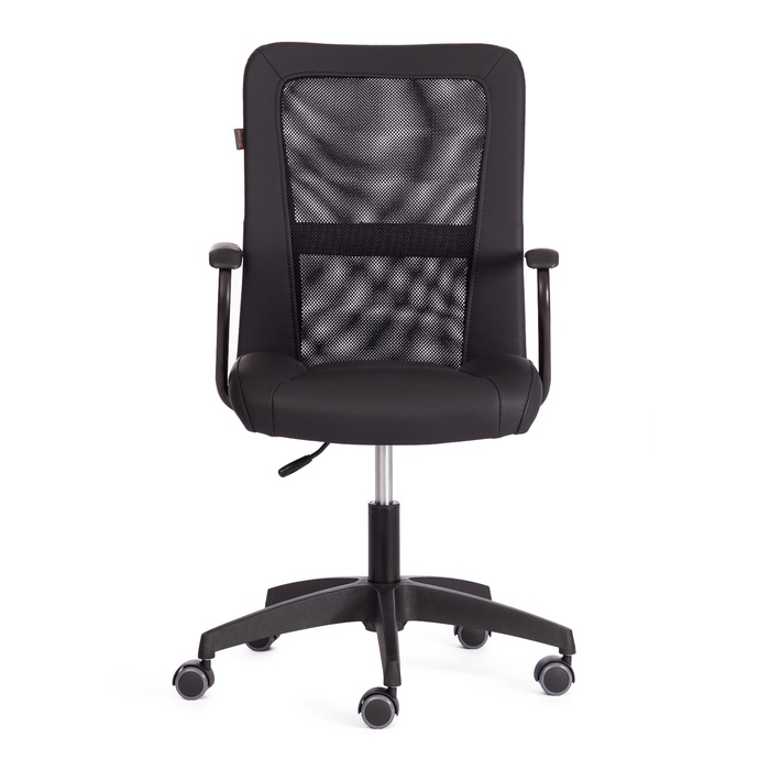 Кресло офисное для оператора STAFF, на колёсиках, экокожа/ткань, цвет чёрный - Фото 1