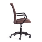 Кресло офисное для оператора STAFF, на колёсиках, флок/ткань, цвет коричневый/чёрный - Фото 3