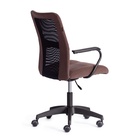 Кресло офисное для оператора STAFF, на колёсиках, флок/ткань, цвет коричневый/чёрный - Фото 4