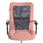 Кресло офисное для оператора STAFF, на колёсиках, флок/ткань, цвет розовый/серый - Фото 5