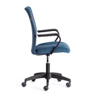 Кресло офисное для оператора STAFF, на колёсиках, флок/ткань, цвет синий/серый - Фото 3