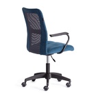 Кресло офисное для оператора STAFF, на колёсиках, флок/ткань, цвет синий/серый - Фото 4