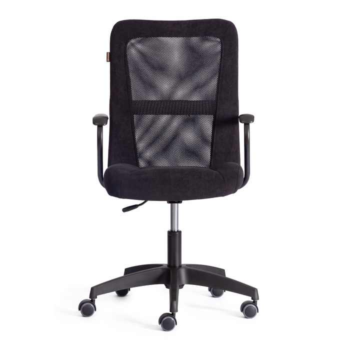 Кресло офисное для оператора STAFF, на колёсиках, флок/ткань, цвет чёрный - Фото 1
