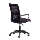 Кресло офисное для оператора STAFF, на колёсиках, флок/ткань, цвет чёрный - Фото 4