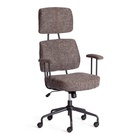 Кресло офисное для руководителя CITY, на колёсиках, ткань, цвет коричневый - Фото 2