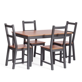 Комплект Соната (стол + 4 стула) / Sonata dining set, массив сосны, антик /графит