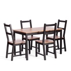 Комплект Соната (стол + 4 стула) / Sonata dining set, массив сосны, антик/чёрный - фото 14818806