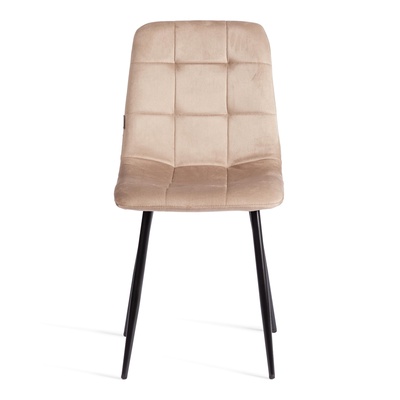 Стул обеденный CHILLY, велюр/металл, цвет beige (бежевый)/чёрный