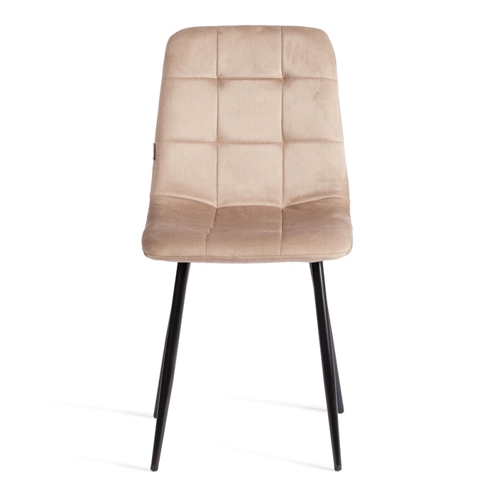 Стул обеденный CHILLY, велюр/металл, цвет beige (бежевый)/чёрный - Фото 1