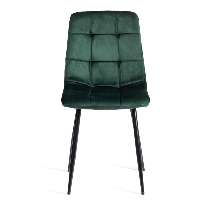 Стул обеденный CHILLY, велюр/металл, цвет dark green (тёмно – зелёный)/чёрный - Фото 1