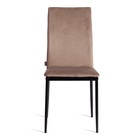 Стул CAPRI (mod. BC565-DC), металл, флок, Beige (бежевый) HLR8 / черный - фото 14818841