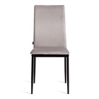 Стул CAPRI (mod. BC565-DC), металл, флок, Light grey (светло-серый) HLR14 / черный - фото 14818846