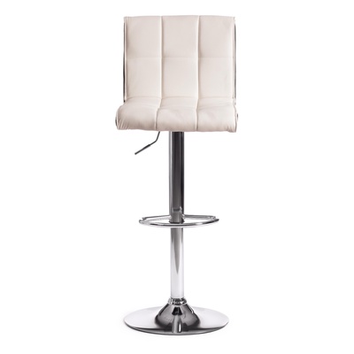 Стул барный BARBER, 430×500×920 мм, металл/экокожа, цвет белый/чёрный/хром