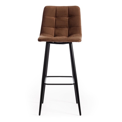 Стул барный CHILLY 7095, ткань, цвет barkhat 12 (коричневый)/чёрный