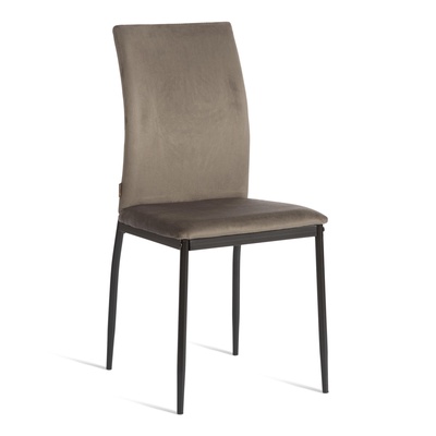 Стул мягкий для кухни CAPRI BC565-DC, обивка флок, цвет тёмно-серый) HLR24/чёрный