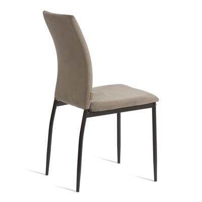 Стул мягкий для кухни CAPRI BC565-DC, обивка флок, цвет тёмно-серый) HLR24/чёрный
