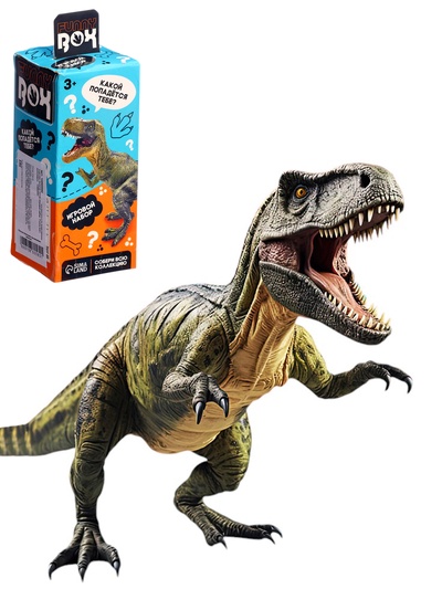 Уценка Игрушка - сюрприз Funny Box «Динозавры»: фигурка, наклейки