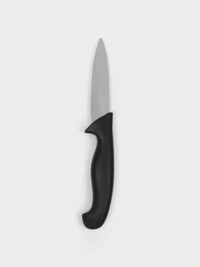Нож кухонный для овощей Sharp, лезвие 8.5 см, нержавеющая сталь, чёрная ручка