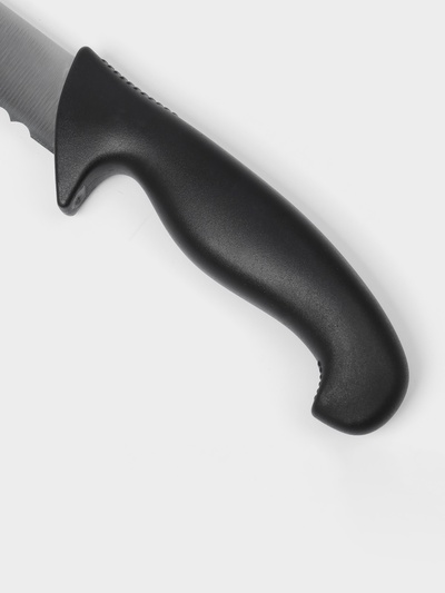 Нож кухонный для хлеба Sharp, лезвие 24.5 см, нержавеющая сталь, чёрная ручка