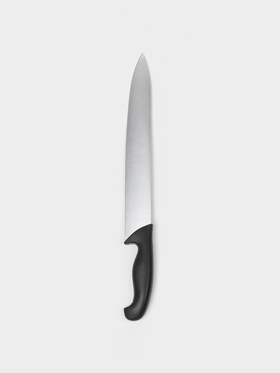 Нож кухонный шеф Sharp, лезвие 30.5 см, нержавеющая сталь, чёрная ручка