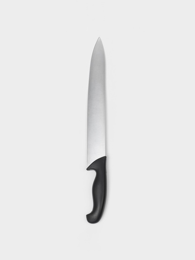 Нож кухонный шеф Sharp, лезвие 30.5 см, нержавеющая сталь, чёрная ручка