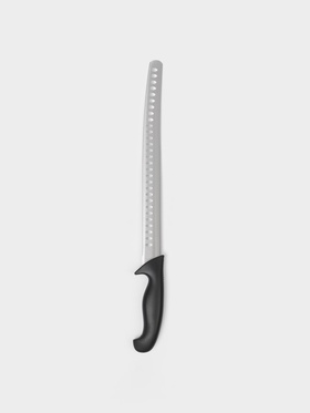 Нож кухонный слайсер Sharp, лезвие 30.5 см, нержавеющая сталь, чёрная ручка