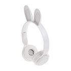 УЦЕНКА Наушники детские, беспроводные, накладные, с ушками зайца, Y08R, Bluetooth=5.1, с микрофоном, с подсветкой, 400 мАч, белые - Фото 3