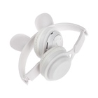 УЦЕНКА Наушники детские, беспроводные, накладные, с ушками зайца, Y08R, Bluetooth=5.1, с микрофоном, с подсветкой, 400 мАч, белые - Фото 5