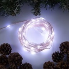 УЦЕНКА Гирлянда «Нить» 10 м роса, IP44, медная нить, 100 LED, свечение белое, мерцание, 220 В 10871716 - фото 3701357
