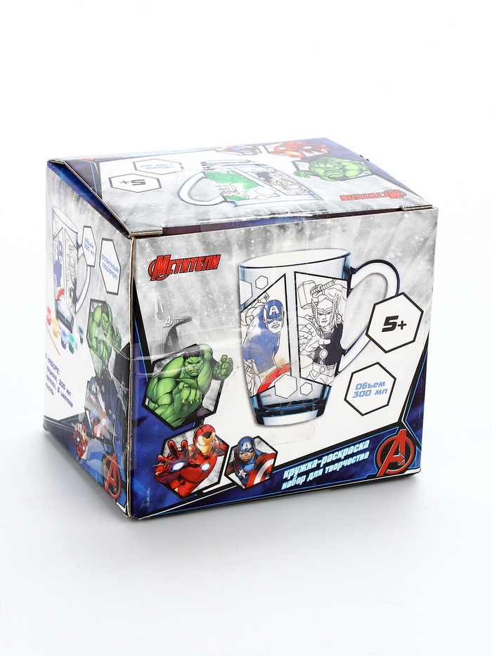УЦЕНКА Роспись стеклянной кружки «Супер-герои», Мстители, 300 мл - Фото 1