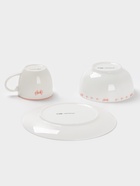 Набор детской посуды Доляна «Пушистый малыш», 3 предмета: кружка 200 мл, миска 600 мл, тарелка d=20.5 см, фарфор, розовый - Фото 3