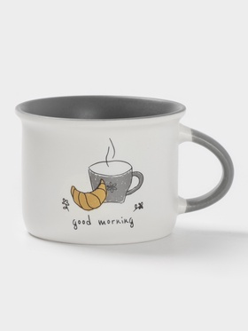Кружка Доляна Good morning, 160 мл, 10×8×5.9 см, фарфор, белая