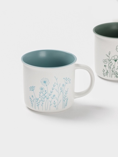 Набор кружек Доляна «Летний луг», 4 шт., 420 мл, 13×9.8×9 см, белый