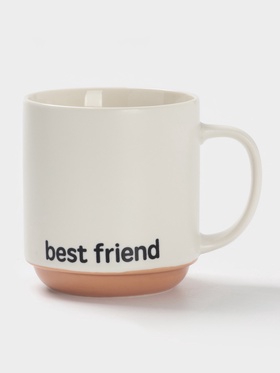 Кружка Доляна Best friend, фарфор, 420 мл, 12×9×10 см, фарфор, белая