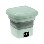 УЦЕНКА Портативная мини-стиральная машина LWM-04 с ведром 6 л, складная, зелёная - Фото 5