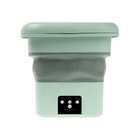 УЦЕНКА Портативная мини-стиральная машина LWM-04 с ведром 6 л, складная, зелёная - Фото 6
