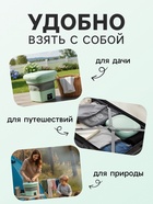 УЦЕНКА Портативная мини-стиральная машина LWM-04 с ведром 6 л, складная, зелёная - Фото 4