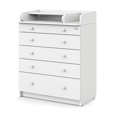 Комод пеленальный детский Leo «Лео» 800/5, 80×47×101 см, 5 ящиков, с органайзером, белый
