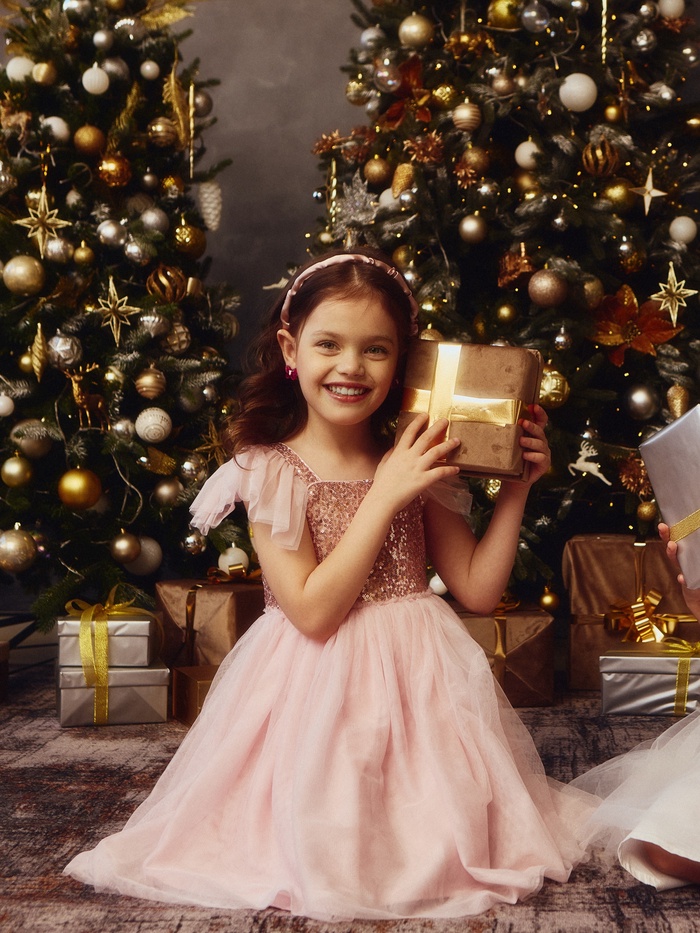 Платье нарядное для девочки KAFTAN с крылышками, розовое, рост 128-134 см - Фото 1