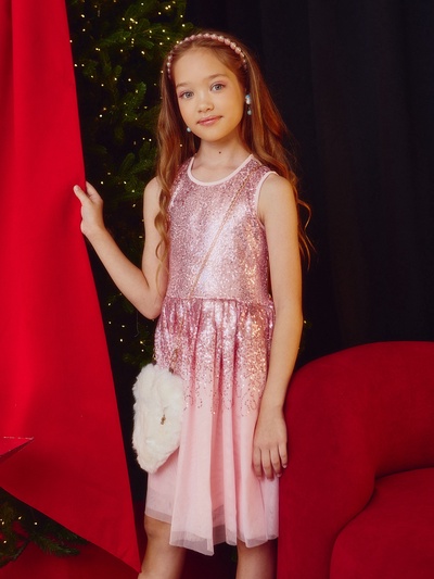 Платье детское нарядное KAFTAN, рост 90 см, сиреневое