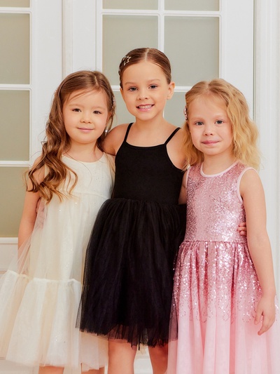 Платье нарядное для девочки KAFTAN с пайетками, сиреневое, рост 116-122 см