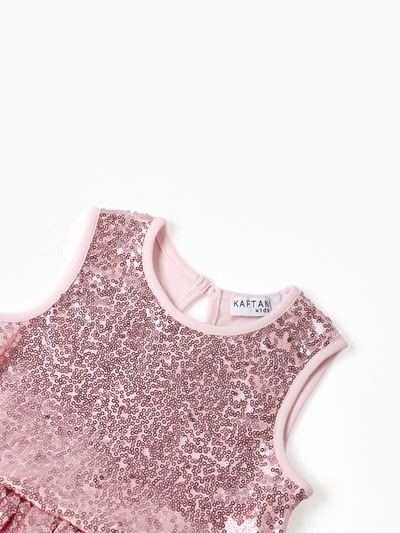 Платье нарядное для девочки KAFTAN с пайетками, сиреневое, рост 116-122 см