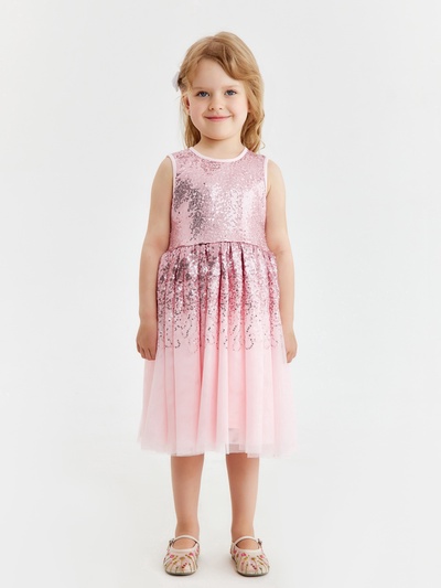 Платье нарядное для девочки KAFTAN с пайетками, сиреневое, рост 116-122 см