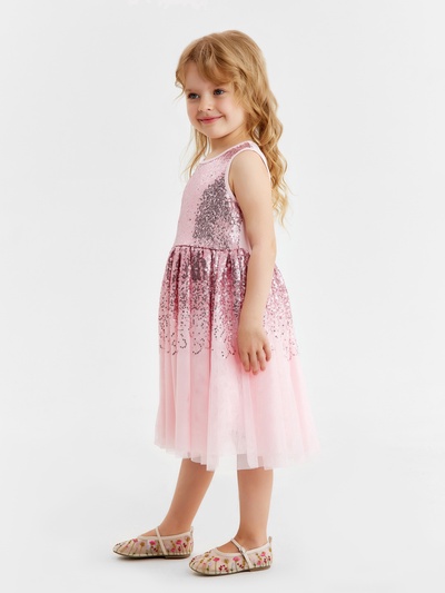 Платье нарядное для девочки KAFTAN с пайетками, сиреневое, рост 116-122 см