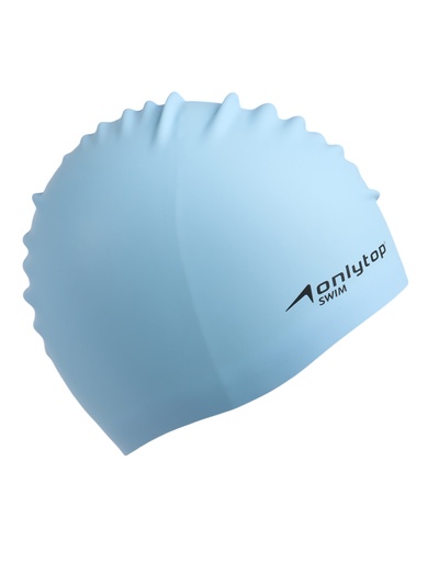 Шапочка для плавания взрослая ONLYTOP, силиконовая, 46 г, обхват 54-60 см, голубая