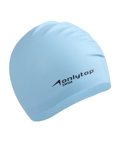 Шапочка для плавания взрослая ONLYTOP, силиконовая, 46 г, обхват 54-60 см, голубая