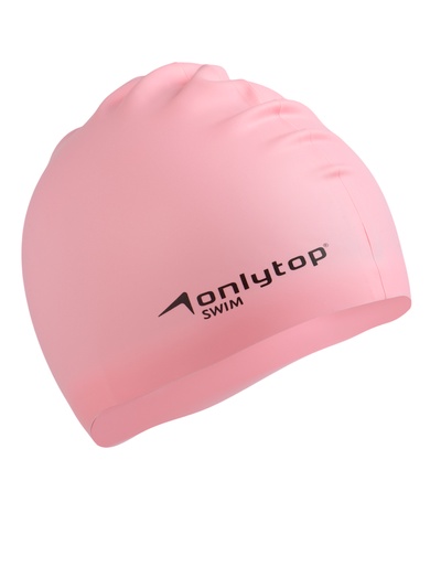 Шапочка для плавания взрослая ONLYTOP, силиконовая, 56 г, обхват 54-60 см, розовая