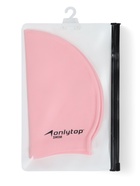 Шапочка для плавания взрослая ONLYTOP, силиконовая, 56 г, обхват 54-60 см, розовая - Фото 5